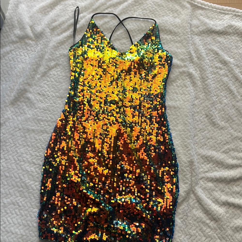I.N. San Francisco Sequin Mini Dress - Gold and Black